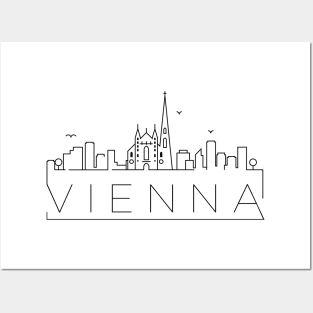 Vienna Minimal Skyline Posters and Art